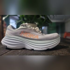 Hoka Women's Cream and Peach Athletic Shoes